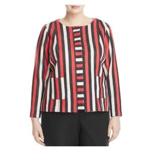 FOXCROFT Womens Red Lined Long Sleeve Wear To Work Button Down Jacket Plus 18W